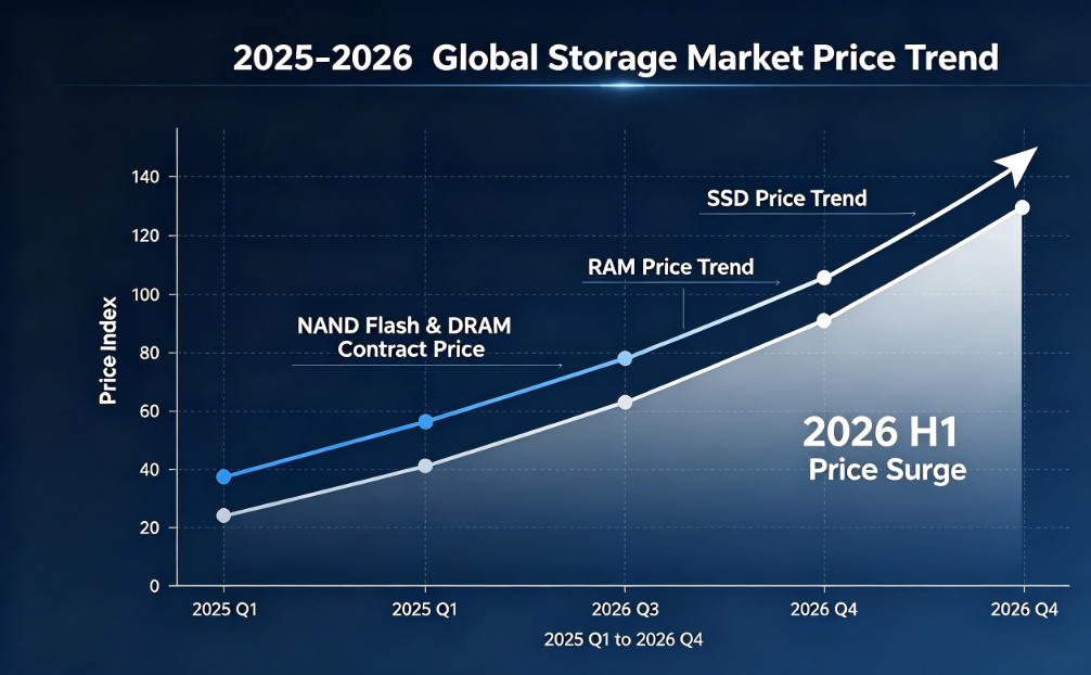 Analýza globálnej trhovej ceny úložísk 2026: Prudký nárast cien SSD a RAM, tesnosť dodávky a stratégia stabilnej dodávky GUDGA